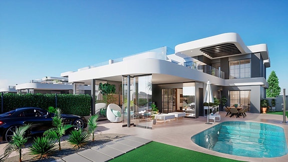 SOLGT! Råflott bolig med imponerende design | Nær strand og alle fasiliteter | Store terrasser og takterrasse