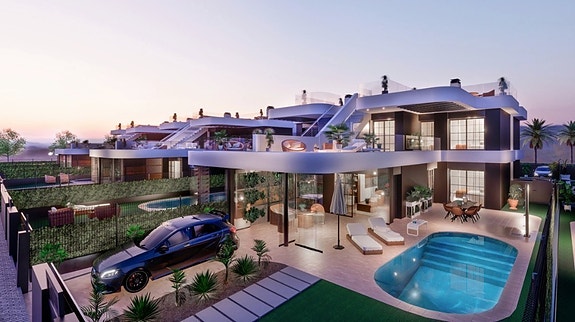 SOLGT! Råflott bolig med imponerende design | Nær strand og alle fasiliteter | Store terrasser og takterrasse