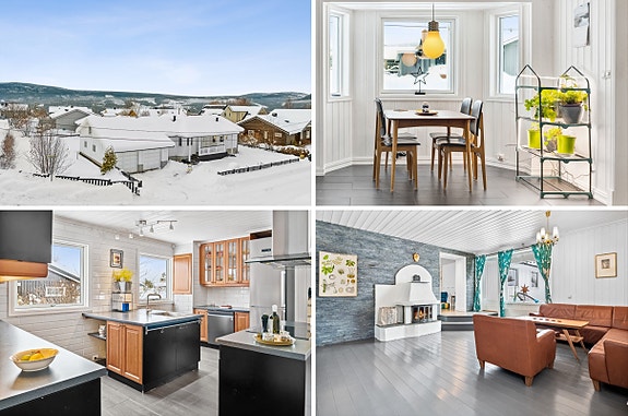 Innholdsrik enebolig fra 1976 - tilbygget stue rundt 2000 og garasje i 2005