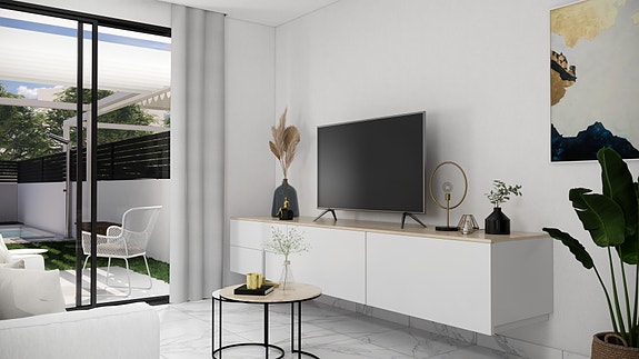 Moderne rekkehus med takterrasse| 3 sov og 2 bad | Uteplass med eget basseng | Parkering