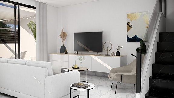 Moderne rekkehus med takterrasse| 3 sov og 2 bad | Uteplass med eget basseng | Parkering