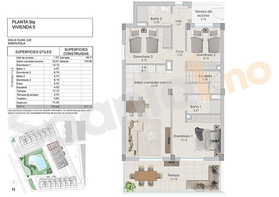 Hjørne-Penthouse | Like ved stranden | 3 soverom | Flott fellesområde med basseng