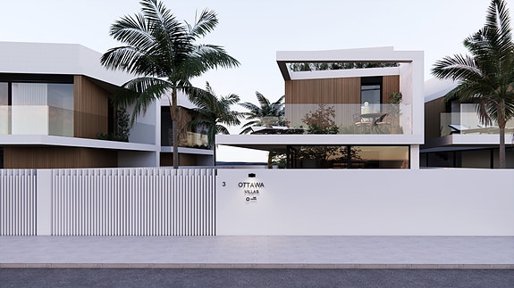 SOLGT! Villa med 3 soverom - Privat basseng og takterrasse kun 300 meter fra stranden - Nøkkelferdig!