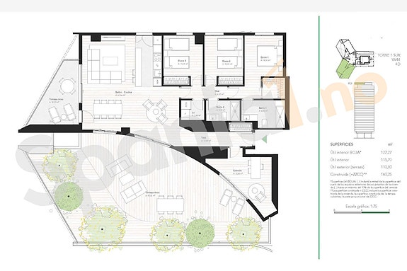 Ny toppleilighet i hjertet av Málaga   4 soverom, takbasseng, treningsrom og spektakulær utsikt
