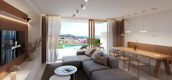 Rekkehus i moderne stil med eget basseng |  3 soverom og 3 bad | Fantastisk utsikt | Takterrasse | Flotte fellesområder