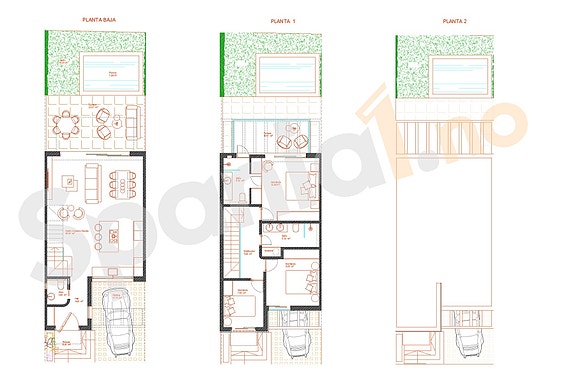 Rekkehus i moderne stil med eget basseng |  3 soverom og 3 bad | Fantastisk utsikt | Takterrasse | Flotte fellesområder