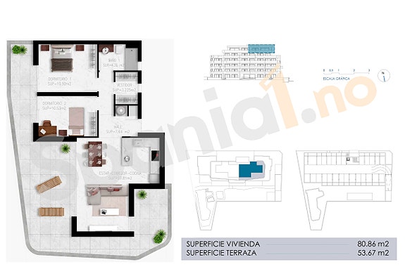 Luksus ved stranden - Penthouse med havutsikt og stor terrasse - Parkering og bod