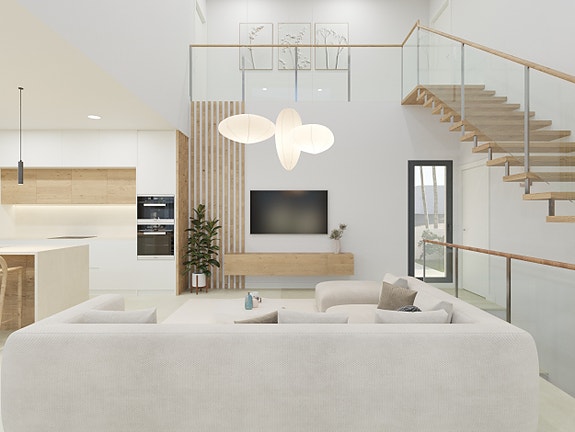 SOLGT! Moderne villa med 3 soverom, underetasje, takterrasse, mulighet for ekstra rom og privat basseng