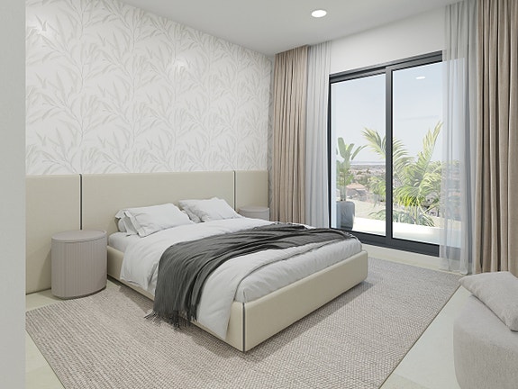 SOLGT! Moderne villa med 3 soverom, underetasje, takterrasse, mulighet for ekstra rom og privat basseng