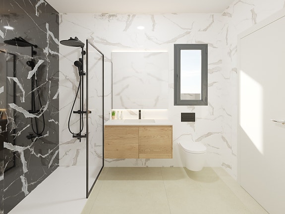 SOLGT! Moderne villa med 3 soverom, underetasje, takterrasse, mulighet for ekstra rom og privat basseng