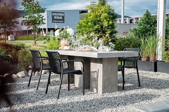 Utendørs spiseområde.