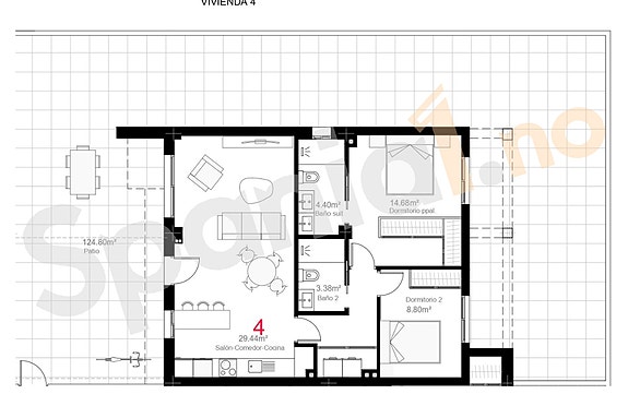 Moderne leilighet med stor terrasse 124m2 | Fellesområde med basseng | Garasje