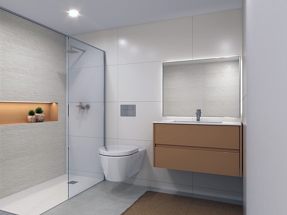 Moderne leilighet med stor terrasse 124m2 | Fellesområde med basseng | Garasje