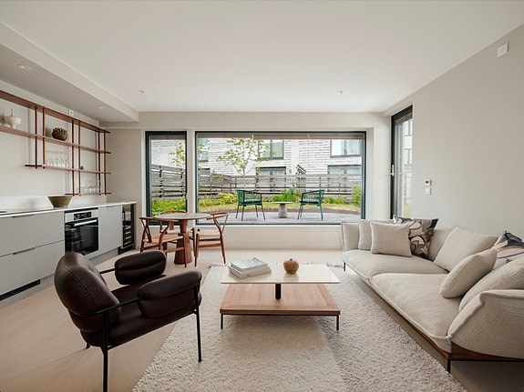 Stue ved hagen rett utenfor