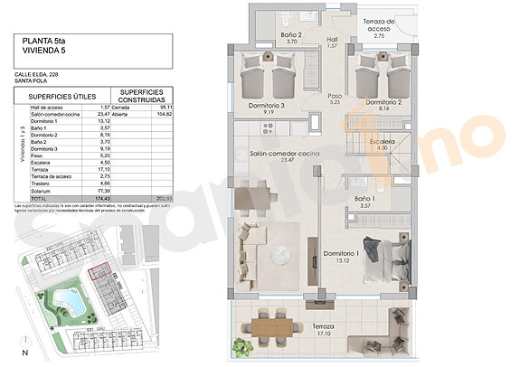 Hjørne-Penthouse | Like ved stranden | 3 soverom | Flott fellesområde med basseng
