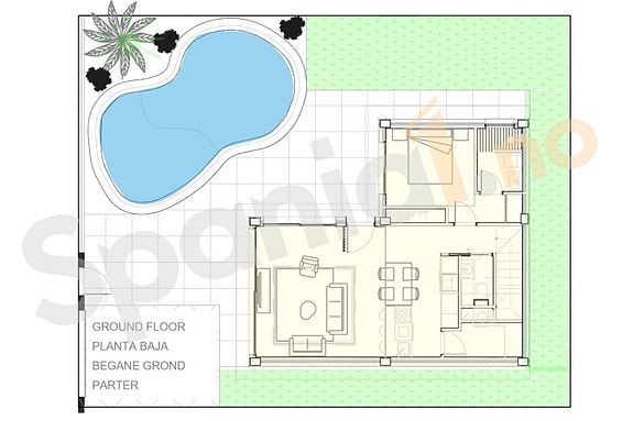 Råflott villa med basseng og unikt design - moderne luksus med 3 soverom og 3 bad, stor terrasse og hage