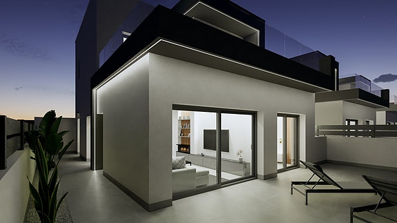 Eksklusiv villa med 3 soverom, privat basseng og takterrasse i Benijófar