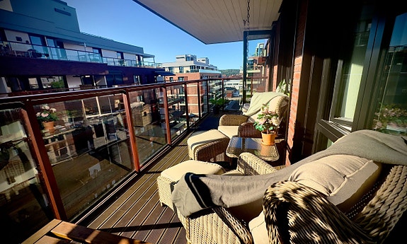 En deilig terrasse på hele 13 kvm.