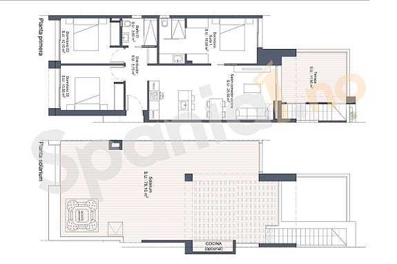 Plantegning toppleilighet med 3 soverom