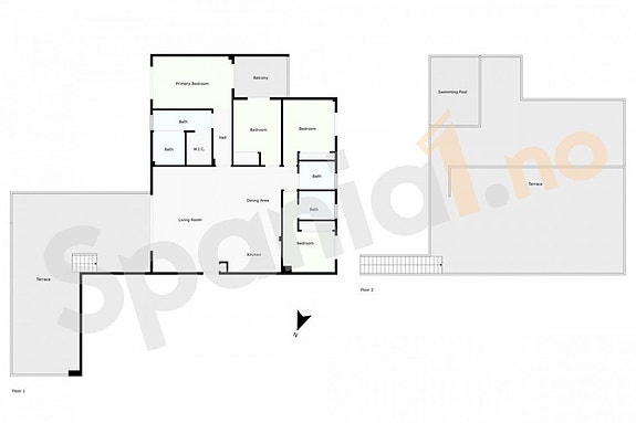 Eksklusiv penthouse med 4 soverom - Privat basseng, takterrasse og panoramautsikt