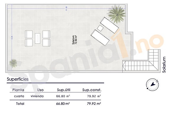 NYHET! Nydelig toppleilighet med privat takterrasse på 72 m - Kun 750 m fra stranden - 3 soverom og 2 bad