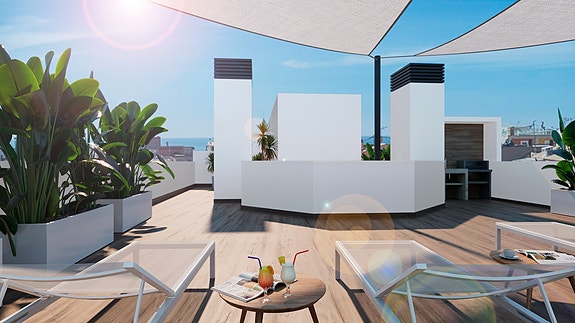 Penthouse med egen takterrasse | 250 meter fra Playa del Cura | Felles takterrasse og basseng