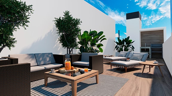 Penthouse med egen takterrasse | 250 meter fra Playa del Cura | Felles takterrasse og basseng