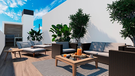 Penthouse med egen takterrasse | 250 meter fra Playa del Cura | Felles takterrasse og basseng