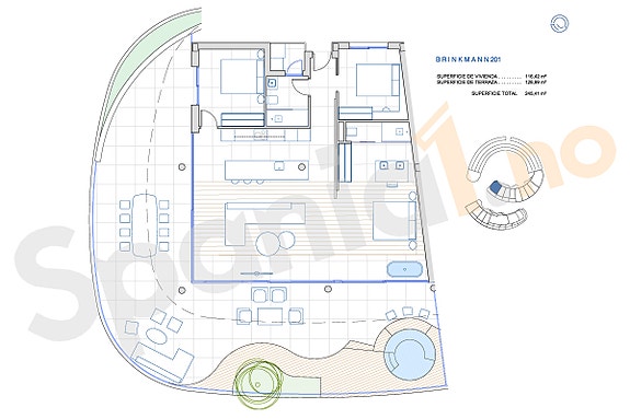 SKY VILLA - Penthouse-leilighet med 3 soverom | Terrasse på 128m2 med basseng | Eksklusive fellesområder