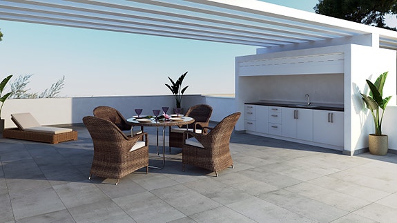 Toppleilighet med stor takterrasse - 57m2 | Fellesområde med basseng | Garasje