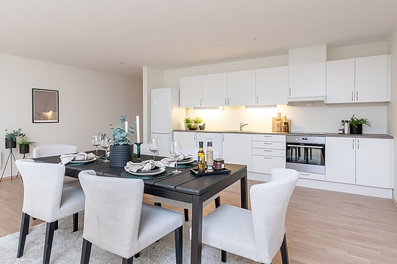 Bilde fra kjøkken i tilsvarende leilighet (hentet fra prospekt).