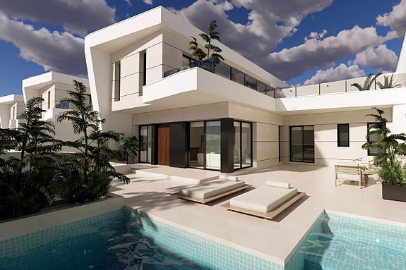 Moderne villa med 3 soverom og 2 bad - Privat basseng, takterrasse og solrike uteplasser