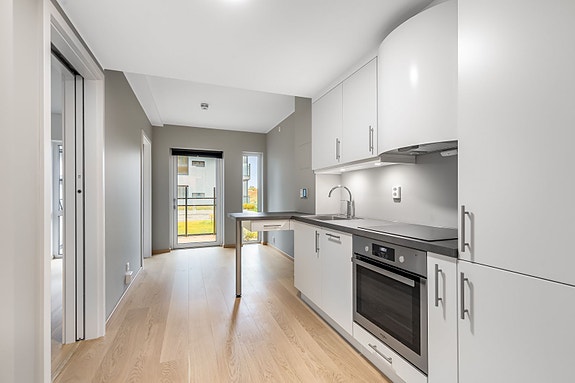 Leiligheten ligger i 1 etg. med fin intern beliggenhet i blokka.