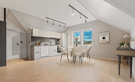 Digitalt stylet Åpen stue kjøkkenløsning