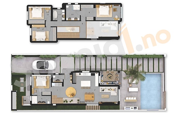 Eksklusivt villaprosjekt med privat basseng | 4 soverom og 3 bad | Nær strand og sentrum