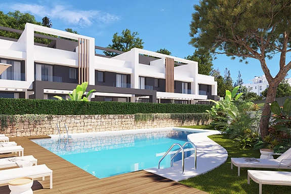 Nybygg | Moderne rekkehus med underetasje, sørvestvendt beliggenhet og stor takterrasse