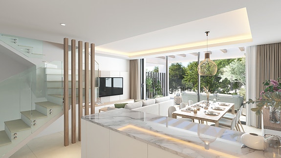 Nybygg | Moderne rekkehus med underetasje, sørvestvendt beliggenhet og stor takterrasse