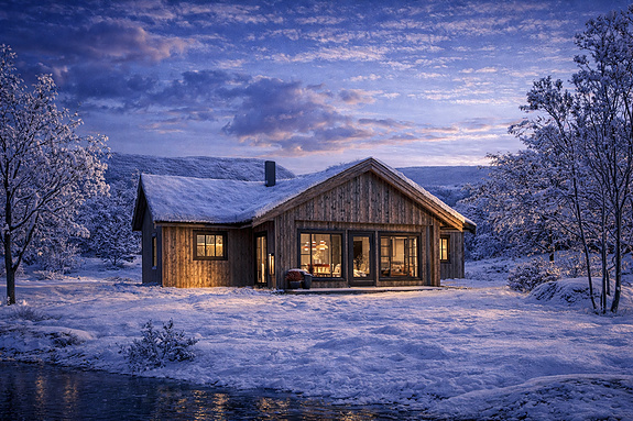 Hyttemodellen Sølen - illustrasjon