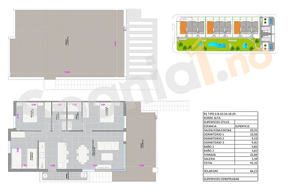 Få ledig! Penthouse-leilighet med 2 soverom | Takterrasse på 63 m2 | Kort vei til strand | Nydelige fellesområder