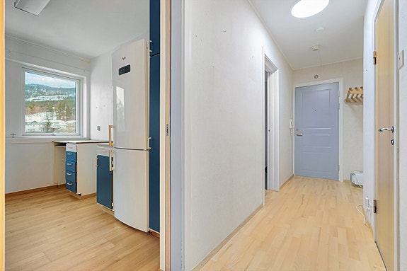 Lys gang med adkomst til øvrige rom i leiligheten