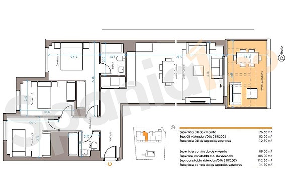 Plantegning av leiligheten