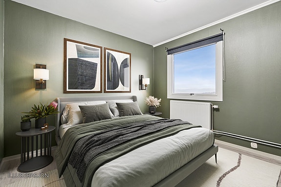 Soverom (digitalt stylet - viser mulighetene ved oppussing)