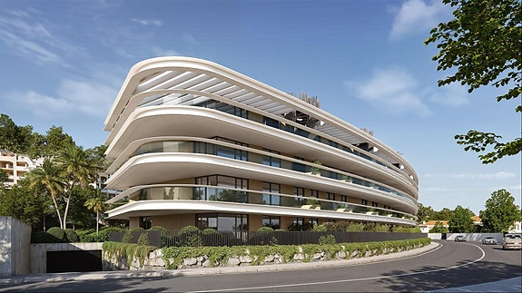 Eksklusiv penthouse med stor takterrasse, privat basseng og havutsikt