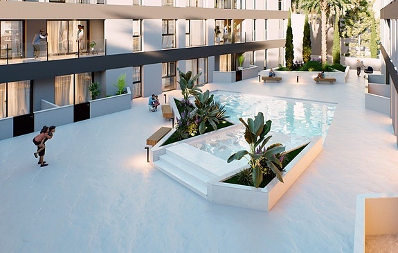 Penthouse med stor takterrasse | 2 soverom og 2 bad | Gangavstand til strand