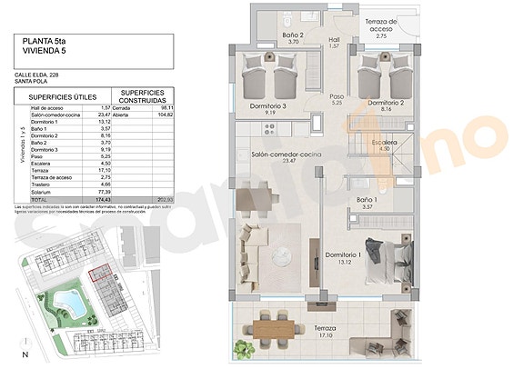 Hjørne-Penthouse | Like ved stranden | 3 soverom | Flott fellesområde med basseng