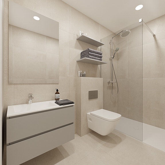 Hjørne-Penthouse | Like ved stranden | 3 soverom | Flott fellesområde med basseng