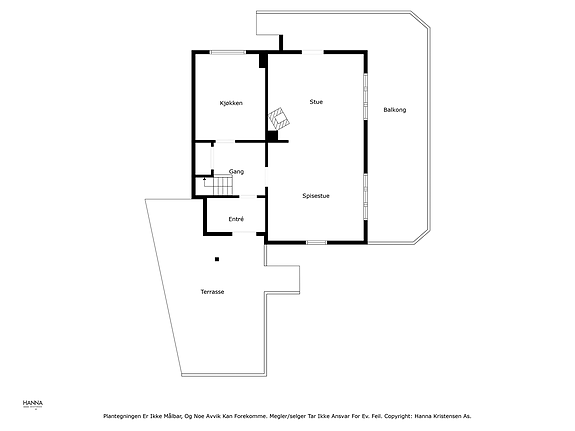 Plantegning av husets 1.etasje