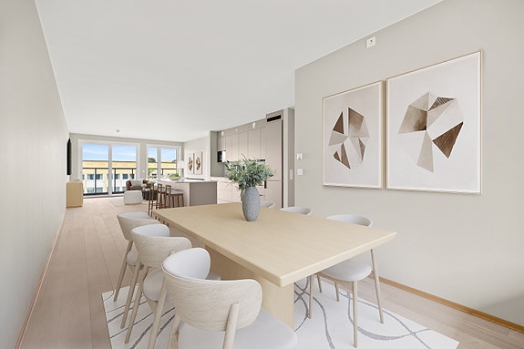 Proaktiv v/Ola Skarra Arnesen presenterer en nyoppført og strøken 3-roms leilighet på Nøsted Brygge i Svelvikveien 61B.