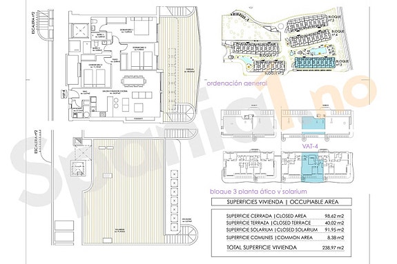 Plantegning av penthouse leilighet med 3 soverom fra tidligere fase