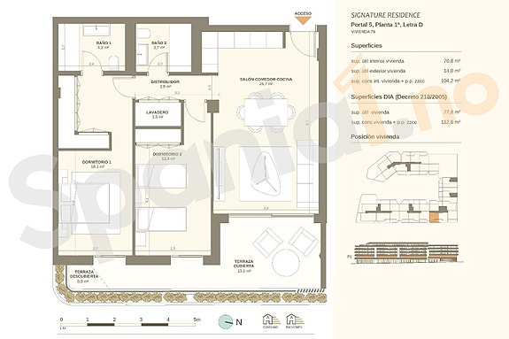 Plantegning leilighet med 2 soverom